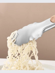 Szczypce do jedzenia ze stali nierdzewnej, dębowe, koreańskie szczypce do grilla, szczypce do steków z drewnianym uchwytem, bardzo długie szczypce do grilla, odpowiednie do hoteli/domu/na zewnątrz/do ogrodu/na grilla, na Boże Narodzenie i Halloween