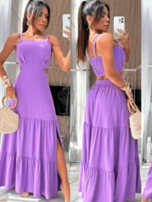 "Summer Charm" Long Dress - 紫丁香色 - 查看 3
