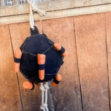 1 Bola de Treinamento Interativa em Formato de Cenoura, em Tecido Oxford Preto, Brinquedo Hexagonal Preto para Cavalos, Durável e Adequada para Esportes e Exercícios com Cavalos - Multicolorido - Ver 2