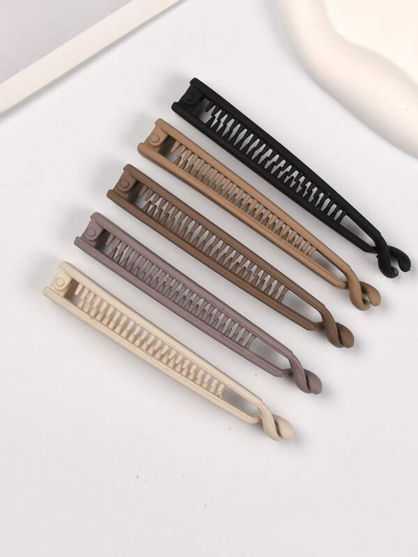 1/5 قطعة مشابك شعر نسائية ذات نهاية مطفأة، متوفرة بألوان متعددة، متنوعة الأنماط، مناسبة للارتداء اليومي، مشبك شعر لتسريحة الذيل العالي