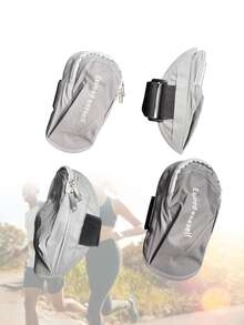 1pc Multifunction Sports Armband Mobile Phone Arm Bag For Outdoor Running. VMingo - Grey - View 5