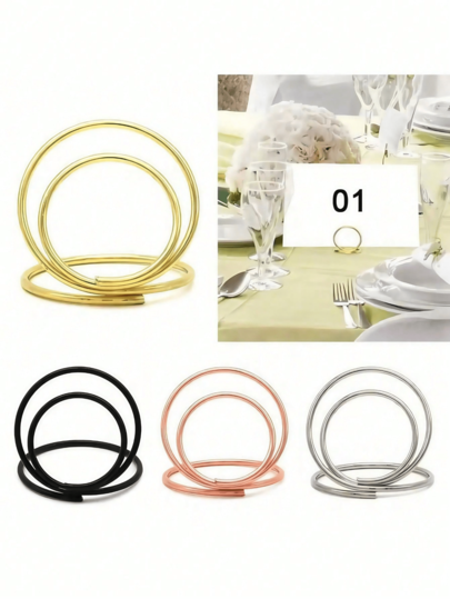 10pcs Round Shape Paper Clamp Picture Cards Display Stand ,Place Card Clamps Stand Photos Clips, Table Numbers Holder For Wedding Party Birthday Office