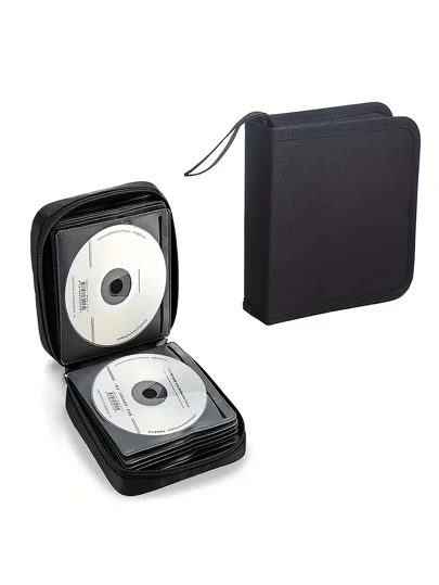 1pc 40pcs CD/DVD Case Holder: Portable Wallet Disc Storage Binder For Car, Home & Travel - Keep Your Discs Organized! Travel Accessories Travel Essentials Storage Case Dvd StorageDigital BagAudio For Business,Travel,School,College,Office Travel Essentials Travel Accessories Travel Organizer