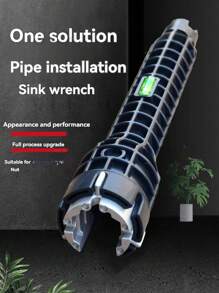 Multifunction Faucet Wrench Sink Installer Tools Water Pipe Spanner Tackle Tool Fit For Toilet Bathroom Kitchen - Black - View 2