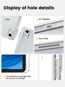 1pc Elegant Milky White Acrylic Transparent Crystal Protective Case With Pen Holder, Compatible With IPad 10th & 11th Generation, Supports Sleep/Wake Function