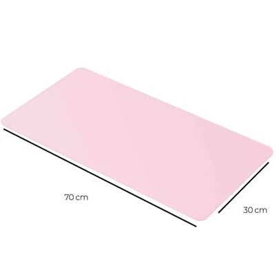 Desk Pad Grande Rosa Claro Feltro Costurado Básico