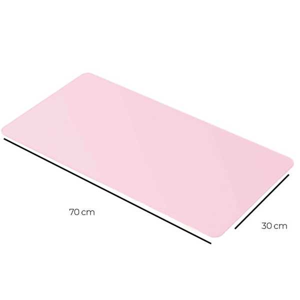 Desk Pad Grande Rosa Claro Feltro Costurado Básico