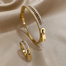 Stainless Steel Bracelet, Simple Zipper Bracelet Fashion Wide Bracelet Unusual Women's Jewellery Gift - Zipper - View 12