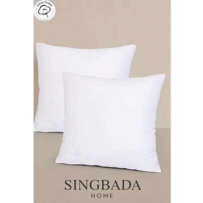 MADE IN TURKEY - Tella 100% Cotton Pillow – 60x60 Cm – 500g – Soft & Breathable – Set Of 2