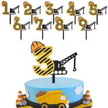 طقم تزيين كعكة رقمي - تصميم مركبة بناء - ديكور حفلة عيد الميلاد - طبعات كب كيك ذات موضوع البناء لحفلات الاستحمام وأعياد الميلاد وحفلات الكشف عن الجنس - ديكور كعكة مثالي لمناسبات العطلات العالمية