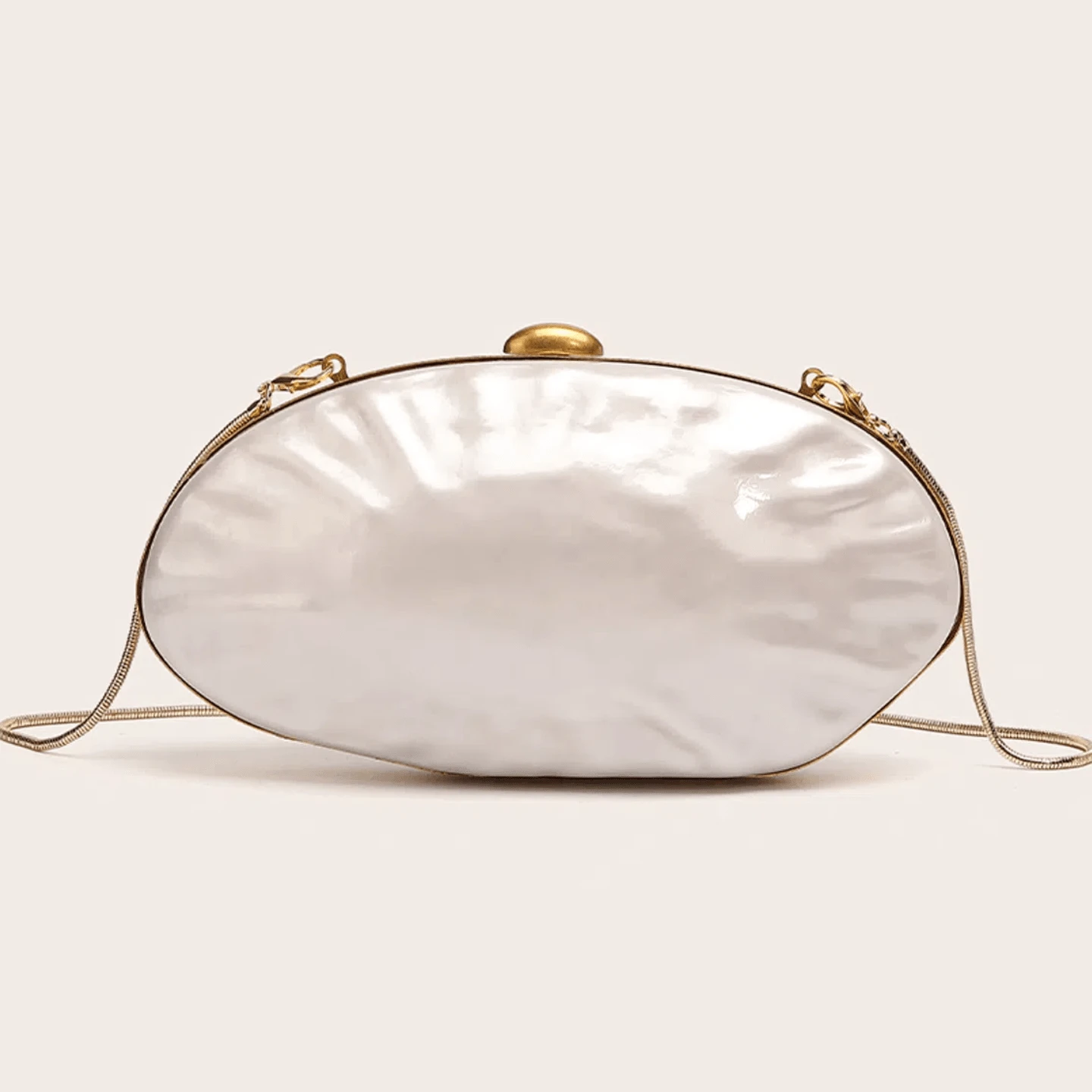 Milky Way Pearl Shell Evening Clutch , Gold Framed Purse , Acrylic Wedding Party Tote , Glitter Evening Shoulder Bag , High Feeling Clutch , Bridal Bridesmaid Accessories , Luxury Evening Bags