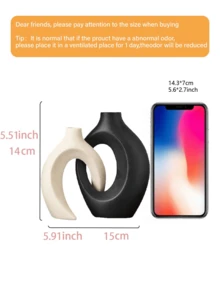 2 pezzi Set di vasi decorativi con ghirlanda floreale moderna, stile minimalista bianco creativo, adatti per soggiorno, ingresso, libreria, mensola del camino, decorazione centrale - Multicolore - Visualizzare 6