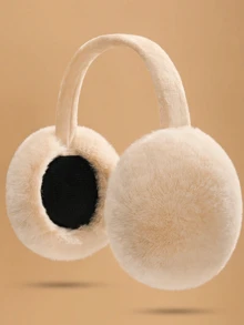 1 Pair Solid Color Plush Earmuffs, Foldable Soft Warm Earmuffs For Men & Women, High-Quality, Windproof, Suitable For Cycling, Autumn/Winter Winter Warm - Multicolor - View 10