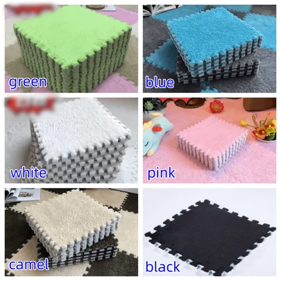 4 piezas Alfombra de mesita de noche, Alfombrilla de piso de espuma suave entrelazada, Alfombrilla lavable y cortable, Alfombrilla de ventana flotante, Tatami, Alfombrilla de rompecabezas, Alfombra suave, Alfombra suave grande, Alfombrilla cuadrada pequeña, Alfombra de dormitorio, 12 X 12 pulgadas, Combinación multicolor