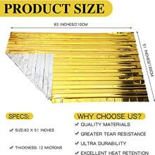 5pcs Emergency Thermal Blankets, Survival Camping Blankets, Emergency Foil Blankets, Individually Packaged, Suitable For Marathon, Outdoor Travel, Hiking, Emergency Survival Or First Aid - Multicolor - View 2