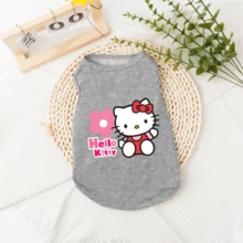 Sanrio 1 Peça Fantasia Respirável e Macia para Cães e Gatos, Regata Estampada com Hello Kitty para Animais de Estimação