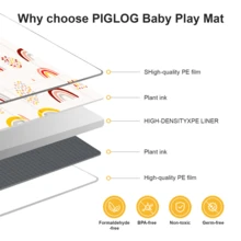 Foldable Baby Play Mat - PIGLOG Waterproof Playpen Mat For Babies And Toddlers Kids, Foam Playmat For Tummy Time, Reversible Playmats, Portable Baby Floor Mat For Infant - 彩虹圖案 - 查看 4