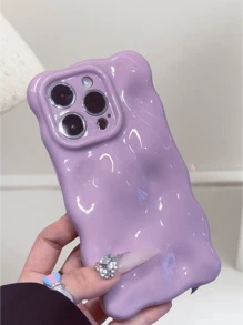 奢华可爱亮面泡泡纹理防震手机壳适用于 16 15 14 13 12 Pro Max Plus 柔软 TPU 手机后盖防水防摔防刮