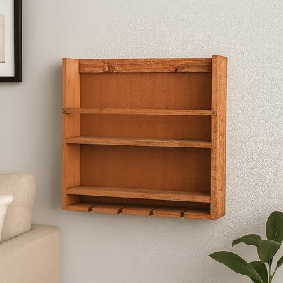 Adega Barzinho de Madeira Maciça Suporte para 4 Taças MEL