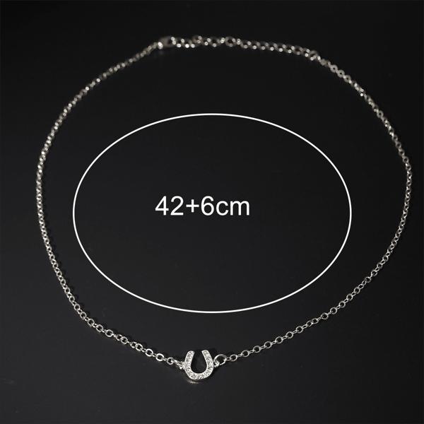 1pc Zinc Alloy Horseshoe Necklace, Suitable For Daily Wear