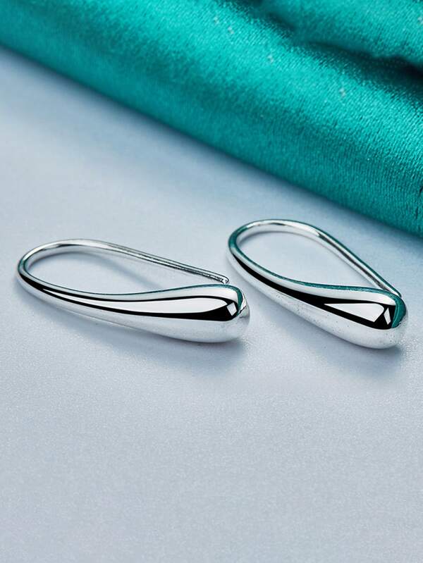 1 par de pendientes de gota de agua de plata de ley 925, adecuados como regalos de boda exquisitos para mujeres