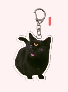 1 件可爱亚克力黑猫钥匙扣、指甲猫钥匙扣/美女猫钥匙扣/蝴蝶结猫钥匙扣/战士猫钥匙扣/淘气猫钥匙扣。非常适合男朋友、女朋友、家庭成员、友谊钥匙扣/女士钥匙扣/包包挂饰/钥匙扣汽车配件学校哥特 Y2k 万圣节配饰教师节圣诞节礼物创意