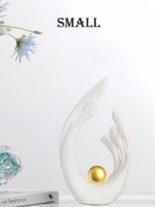 Elementos de decoración del hogar blancos con plata, decoración moderna de mediados de siglo para mesas, estatuas y esculturas de formas cerámicas de arte abstracto como centros de mesa decorativos, decoración de repisas con resina, perfectos para regalos del Día de la Madre y decoración de bodas (plata)