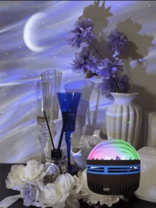 1pc Aurora LED Atmosphere Projection Light RGB Remote Control, Galaxy Star Projector, Bedroom Night Light Projector, Star Projector, Adult Room Decoration, Home Cinema, Ceiling, Gift Decoration, Wedding Decoration, Magical Projection Light Gift - Multi-color light - View 5