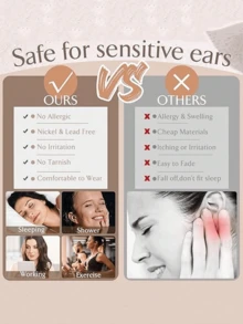 12PCS Jstyle Anti-Allergy Surgical Steel Earrings Are Suitable For Sensitive Ears. 14K Gold Flat-Back Earrings, Small Stainless Steel Earrings For Boy And , Flat-Back Stud Earrings, Cartilage Earring Set, Suitable For Multiple Piercings