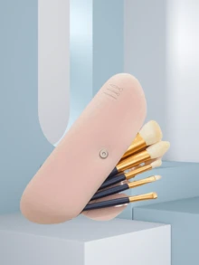 1 pieza Nuevo soporte de silicona para pinceles de maquillaje, bolsa de almacenamiento a prueba de polvo para pinceles de maquillaje, organizador de maquillaje portátil para viajes