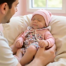 13 英寸 Pascale 或 Vivienne 硅胶重生女孩娃娃手工婴儿新生儿娃娃儿童生日礼物 - Silicone Girl - 查看 2