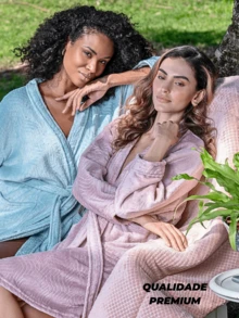 Unisex Adult Robe Robe Female And Male TEXTURED Fleece Flannel Microfiber Super LUXURY COZY BATHROOM COVER - 粉紅女郎 - 查看 11