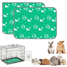 2 包豚鼠床上用品 - 可洗豚鼠笼子衬垫，可重复使用防滑垫，适用于小动物兔子、仓鼠、老鼠（粉色，47 X 23 英寸）