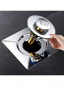 通用浴室地漏，圆形设计，防堵塞，快速排水，适用于翻新和新安装。