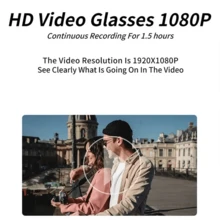 Smart Glasses Glasses 1080P HD Camera Suitable For Recording Life Short Video Recording Cycling Sports Seaside Camping Mountaineering Meeting - màu đen - Xem 3