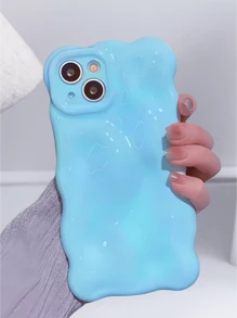 奢华可爱亮面泡泡纹理防震手机壳适用于 16 15 14 13 12 Pro Max Plus 柔软 TPU 手机后盖防水防摔防刮