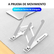 Soporte para Laptop Plegable con 6 Niveles de Altura Color Blanco y Negro Portátil y Fácil de Transportar en Material ABS