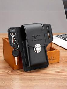 High-Quality PU Waist Bag - Secure Phone & Essentials Storage - Sleek Design For Travel - Adjustable Strap For Comfort - Men's Gift