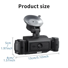 Cámara de salpicadero de 4 canales 1080P con visión nocturna, lente ajustable, grabación en bucle, monitor de estacionamiento de 24 horas, alimentación de enchufe del coche, voltaje de funcionamiento de 5 V, no impermeable, batería recargable, incluye opción de tarjeta de 64 GB