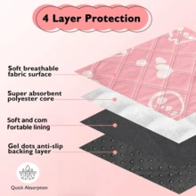 2 包豚鼠床上用品 - 可洗豚鼠笼子衬垫，可重复使用防滑垫，适用于小动物兔子、仓鼠、老鼠（粉色，47 X 23 英寸）