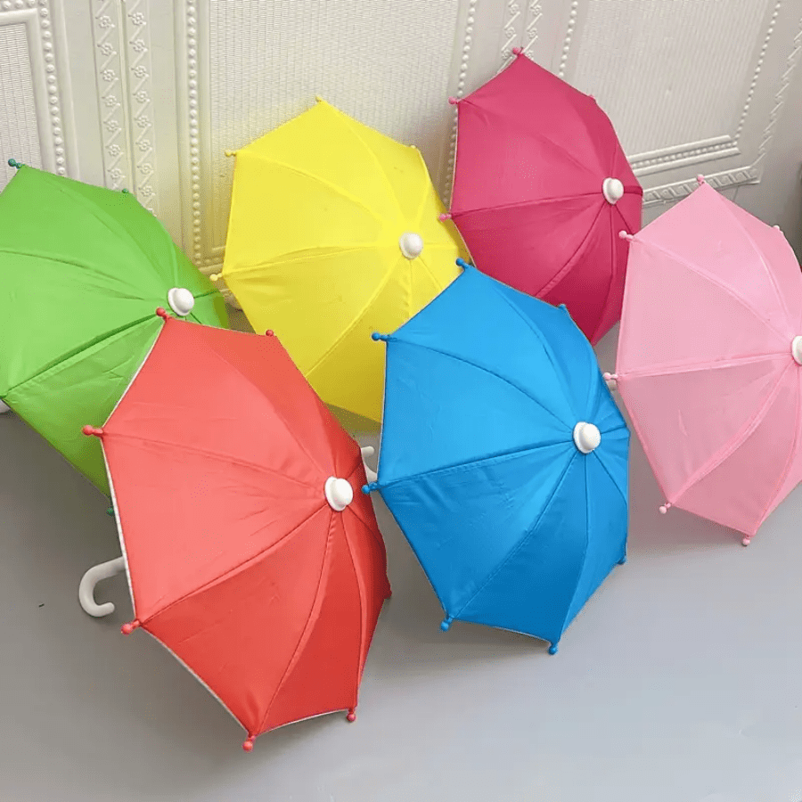 3pcs/6pcs - Colorful Holiday Decorative Umbrellas, Micro Landscape Ornament Craft Umbrella, Cute Garden Decoration Parasol, Car Sunshade Motorcycle Umbrella, Photo Prop Silvery Glue Umbrella, Mixed Colors