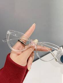 1 副女士 PC 猫眼个性化小框时尚平板眼镜，适合时尚服装、派对装饰、户外骑行、驾驶、日常佩戴、电脑办公、玩电脑游戏 - 彩色 - 查看 3