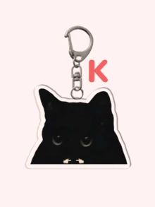 1 件可爱亚克力黑猫钥匙扣、指甲猫钥匙扣/美女猫钥匙扣/蝴蝶结猫钥匙扣/战士猫钥匙扣/淘气猫钥匙扣。非常适合男朋友、女朋友、家庭成员、友谊钥匙扣/女士钥匙扣/包包挂饰/钥匙扣汽车配件学校哥特 Y2k 万圣节配饰教师节圣诞节礼物创意