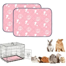 2 包豚鼠床上用品 - 可洗豚鼠笼子衬垫，可重复使用防滑垫，适用于小动物兔子、仓鼠、老鼠（粉色，47 X 23 英寸）