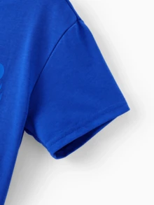 Powered By Chicken Nuggets Graphic T-Shirts For Outdoor Sports And Daily Wearing, Young Girls T-Shirts, Size From 3T-13Y - 寶藍色 - 查看 3