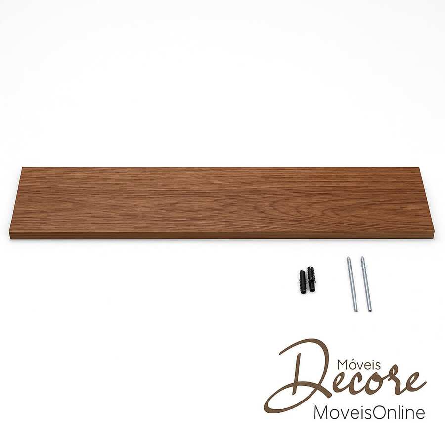 Freijó MDF Shelf 60x20cm With Invisible Support – Ideal For Living Room And Bedroom - Rỉ Nâu - Xem 1