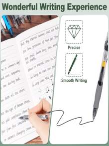 20pcs Black Retractable Ballpoint Pens, 0.5mm Black Ink Gel Pens, Smooth Writing, Suitable For School, Home, Office, Diary, Note-Taking, Versatile Color And Style