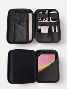 Hard Shell Multifunctional Tablet Case Compatible With 11inch/13inch IPad ,Android Tablet, Cables, Mouse, Keyboard, Stylus Pen And Other Digital Accessories Storage,Protective Computer Carrying Bag