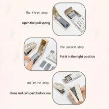 1套可爱迷你订书机套装，手持式和便携式，返校，返校，学校用品 - 白色 - 查看 5