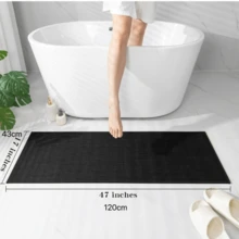 Ultra-Thin Linen Bath Mat, Absorbent And Non-Slip Bathroom Mat